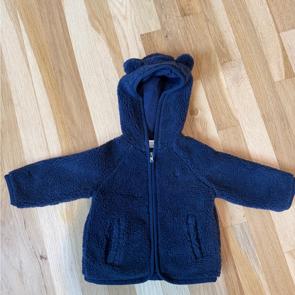 Ralph Lauren Navy Blue Fleece Jacket in 9M Size